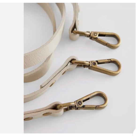 Free People FP Hold On Suspenders Belt Leather Brass Ivory XS/S - Picture 7 of 11